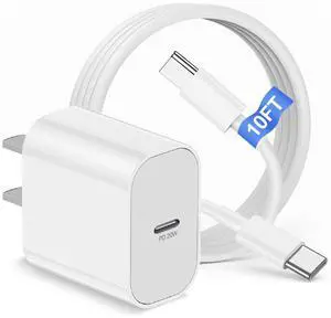 _Mega Brand Block and 10ft Type C to C Cable Cord Long, 20W USB C Fast Charging Plug for Apple iPhone 17 Pro Max/17 Air/16 Pro Max/16 Plus/15 Pro/15/AirPods/iPad/Mini Wall Cube Brick Box