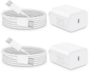 _Mega Brand  Phone 17 16 15 Charger Fast Charging - 20W PD Fast Charger Block with 6Ft USB C Cable for i Phone 17/16/15 Series, i Pad Pro/Air/Mini, Galaxy S23, Pixel 8 & More (2-Pack)