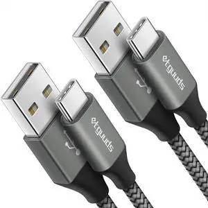 _Mega Brand USB to USB C Cable 3ft, 2-Pack USB A to Type C Charger Cord Fast Charging for Samsung Galaxy A15 A25 A35 A55 A54, S24 S23 S22 S21 S20 S10 S10E, Note 20 10, Moto G, for iPhone 16 15, Gray