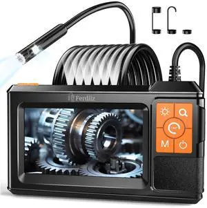 _Mega Brand Borescope with Light, Endoscope Camera with Light with 4.3" IPS Screen,1920P HD with 8 LED Lights,16.4ft Semi-Rigid Cable and Back LED Light,IP67 Waterproof Borescope, Cool Gadgets for Men