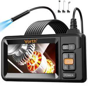 _Mega Brand Camera with Light, 4.3" IPS Screen 1080P Borescope Tools with 8 LED Lights, 16.5 FT Semi-Rigid Cable Snake Camera, IP67 Waterproof Sewer Inspection Borescopes Gadgets - Single Lens