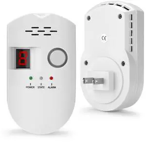 _Mega Brand Natural Gas Leak Detector, Plug-in Propane Natural Gas Detector for Home Kitchen RV, Combustible & Explosive Gas Alarm for LPG, LNG, Methane (AC Power)