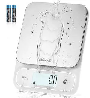 _Mega Brand Waterproof IPX6 Kitchen Scale, 0.1 g/0.01 oz High Precision, 5 kg/11 lbs, Digital Scale with Backlight, Stainless Steel Weighing Platform, for Food, Cooking, Baking, Weight Loss.. B619,