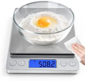 _Mega Brand Digital Food Scale with Gram and Ounce, Measuring Range 0.1g/3kg(6.6lb), Smart Kitchen Scale for Food, Baking, Cooking, Sourdough Bread, Weight Loss - Small Kitchen Gadget Product
