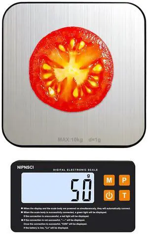 _Mega Brand  MagiCling Split Smart Food Kitchen Scale  1g Precision, 22lb/7 Units, Detachable Magnetic Display & Ultra-Slim 14mm Design for Weight Loss, Baking, Cooking, Dieting, Meal Prep