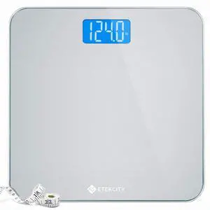 _Mega Brand Scale for Body Weight, Digital Bathroom Weighing Machine for People, Large and Easy-to-Read Backlight Display, Accurate with High Precision Measurements, Durable Tempered Glass, 400 lbs
