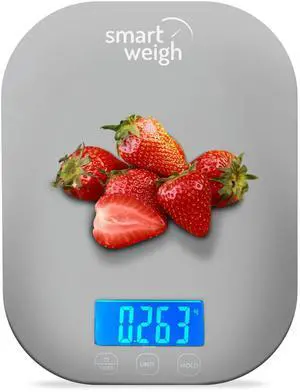 _Mega Brand  Gray Digital Kitchen Scale for Cooking, Weight Loss, Calorie Tracking, Baking, Food Portion Control, and Meal Prep - Accurate Measurements in Grams and Ounces