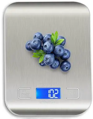 _Mega Brand  Food Scale, Kitchen Scale, Weight Scale Grams and Ounces for Weight Loss, Baking, Cooking, Keto and Meal Prep, LCD Display, 304 Stainless Steel
