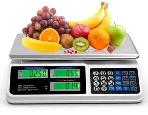 _Mega Brand 66 LB Deli Scale Price Computing Commercial Food Produce Electronic Counting Weight (Silver)
