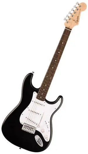 Squier Debut Stratocaster Beginner Electric Guitar, Matte Black | Starter electric guitar for kids and adults, free lessons, iconic Strat shape, under $200 Squier Debut Stratocaster Beginner Electric Guitar, Matte Black | Starter electric guitar for kids and adults, free lessons, iconic Strat shape, under $200
