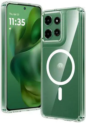 _Mega Brand for Motorola Moto G-Power-5G-2025 Case: Magnetic Military Grade Drop Protection Anti Yellowing Cell Phone Cover - Rugged Shockproof Protective Bumper Transparent Phonecase(Clear)