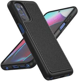 _Mega Brand for Motorola Moto G-Stylus 2022 Case: Dual Layer Protective Heavy Duty Cell Phone Cover Shockproof Rugged with Non Slip Textured Back - Military Protection Bumper Tough (Black Matte)