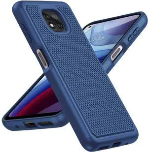_Mega Brand  Motorola Moto G Power 2021 Case: Dual Layer Protective Heavy Duty Cell Phone Cover Shockproof Rugged with Non Slip Textured Back - Military Protection Bumper Tough - 6.6inch (Navy Blue)