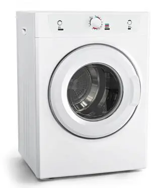 _Mega Brand Dryer, 3.5 Cu. Ft. 1500W Clothes Dryer, Stainless Steel Tumble Dryer with Exhaust Hose for Home, Apartment, Dorm, White