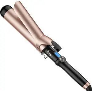 _Mega Brand 2 Inch Curling Iron Extra Long Barrel for Long Hair, Large Barrel Curling Wand Ceramic Tourmaline with LCD Display,10 Temps, Dual Voltage