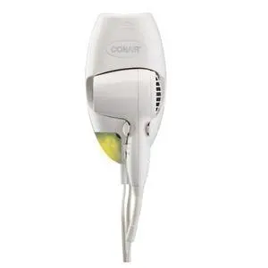 _Mega Brand Wall-Mount Hair Dryer, 1600W Blow Dryer with LED Nightlight, 2 Heat 2 Speed Settings, White