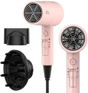 _Mega Brand Hair Dryer with Diffuser, Blow Dryer for Women | Advanced Ionic Technology, Ceramic Coating | Cold Shot Features Turbo Heat for Fast Drying and Shine 110V/ALCI (Babe Pink)