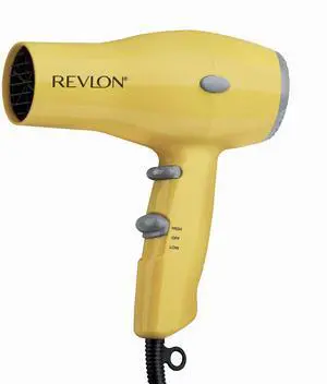 _Mega Brand Compact Hair Dryer | 1875W Lightweight Design, Perfect for Travel, (Yellow)