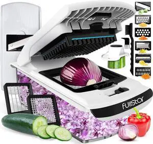 _Mega Brand The Original Pro Chopper - Vegetable Chopper and Spiralizer, Food Chopper with Container, Fruit Slicer, Kitchen Gadgets & Accessories, Home Essentials (All in 1, White)