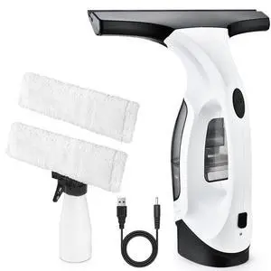 _Mega Brand Cordless Window Vacuum Cleaner, Window Cleaner Squeegee Tool Set, Electric Windown Spray Cleaning Tool with 10 inch Squeegee Blade for Showers,Mirrors,Glass,Countertops,and Tiles, 2200mAh