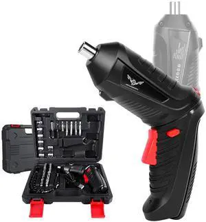 _Mega Brand Power Screwdriver Cordless, Screwdriver Bits Set Rechargeable, 3.6V Li-ion 3.5N·m Max Torque Electric Rotatable Drill Screwdriver for Home Improvement DIY Project, 47 Pcs