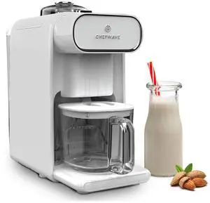 _Mega Brand Milkmade Non-Dairy Milk Maker  6-in-1 Plant-Based Milk Machine for Almond, Oat, Soy, Cashew, Coconut & Macadamia  No Soaking, Auto-Clean, Delay Start, Glass Pitcher  White