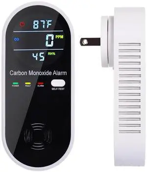 _Mega Brand 3-in-1 Carbon Monoxide Detector, Carbon Monoxide Detector Plug in Wall with Temperature & Humidity Display, CO Alarm Monitor with Color LCD Display, Accurate & Easy to Install