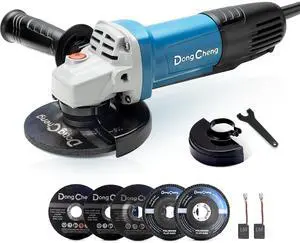 _Mega BrandAngle Grinder 4-1/2 inch 6.7-Amp Paddle Switch 11800RPM Power Electric Grinder Tools with Cutting & Grinding Wheels, Flap Discs, Auxiliary Handle for Metal & Rust Removal, Beginner-Friendly