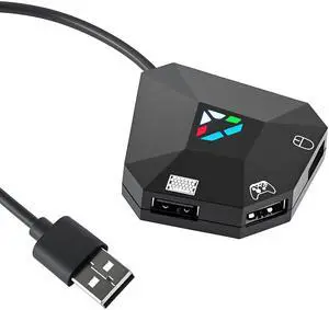 _Mega Brand Keyboard and Mouse Adapter for Nintendo Switch, Wired Keyboard and Mouse Converter for PS4 PS3 Xbox ONE/360 Console Series Converter, Custom Mapping, 8 Keys Storage, Reset Button, FPS, TPS
