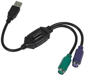 _Mega Brand PS/2 Keyboard/Mouse to USB Converter Adapter, Black