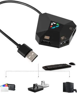 _Mega Brand Keyboard and Mouse Adapter for Nintendo Switch, Switch Keyboard Adapter for Playing Fortnite, Apex, FPS, RTS, Plug and Play Mouse Converter for Xbox One/PS4 Support Custom Key Mapping