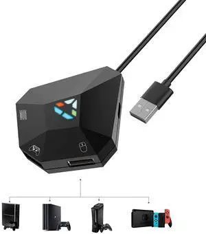 _Mega Brand  NS-Switch PS4 PS3 Game Keyboard and Mouse Adapter for PS4, PS3, Xbox one, N-Switch, Host Series ConverterOriginal Handle Guide Connection