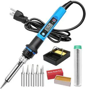 _Mega Brand Soldering Iron Kit, 80W 110V Fast Heat up in 10s LCD Digital Adjustable Temperature Soldering Gun Thermostatic Soldering Kit for Electronic