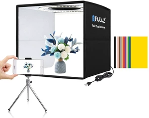 Mini Photo Studio Light Box, 10"x10" Portable Folding Photography Lightbox with CRI >95 104pcs LED Light & 6 Kinds Double-Sided Color Backgrounds for Small Products Mini Photo Studio Light Box, 10"x10" Portable Folding Photography Lightbox with CRI >95 104pcs LED Light & 6 Kinds Double-Sided Color Backgrounds for Small Products