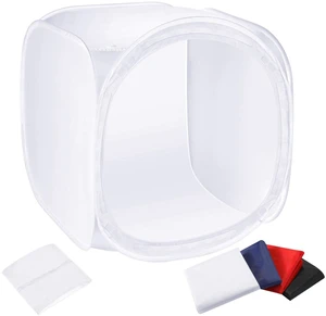 NEEWER 24x24 inch/60x60 Cm Photo Studio Shooting Tent Light Cube Diffusion | Soft Box Kit with 4 Colors Backdrops, (Red Dark Blue Black White) for Photography NEEWER 24x24 inch/60x60 Cm Photo Studio Shooting Tent Light Cube Diffusion | Soft Box Kit with 4 Colors Backdrops, (Red Dark Blue Black White) for Photography