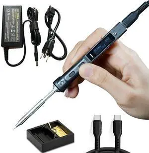 _Mega Brand  Original TS101 Soldering Iron Station Kit Upgraded from TS100 DC 65W PD 45W Power Programmable Smart Mini Electric Portable Soldering Pen with B2 Solder Tip USB Type C Cable