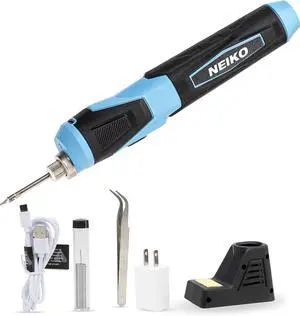 _Mega Brand 40421A Wireless Soldering Kit, Mini USB Rechargeable Solder Iron Pen, Rapid Heat 356-750°F (180-400°C) Electrical Soldering Kit, LED, 4V Lithium-Ion Battery, Cordless Soldering Iron Kit