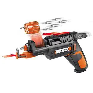 _Mega Brand 4V Electric Screwdriver, Rechargeable Cordless Power Screwdriver Set with 6 Bits, Screw Holder, Charger - WX255L