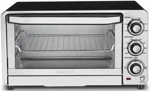 _Mega Brand Custom Classic Toaster Oven Broiler, 1800 Watt Countertop Toaster Oven to Bake, Broil, and Toast, Non-Stick Interior, Consistent Toast Control, Brushed Stainless Steel/Black, TOB-40N
