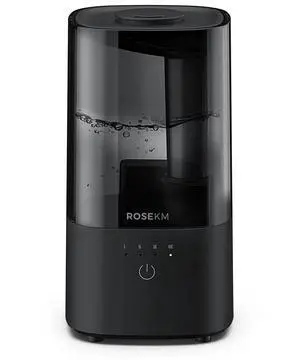 _Mega Brand Humidifiers for Bedroom (1.1L), Small Cool Mist Humidifier for Home Plant and Baby Nursery, Quiet Ultrasonic Humidifier with 360° Nozzle, Auto Shut-Off, Filterless, Black