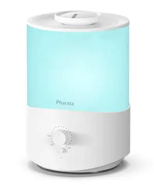 _Mega Brand for Bedroom Large Room, 2.5L Cool Mist Humidifier with Essential Oil Diffuser, Top Fill Humidifier for Baby, Home, Plant, Ultrasonic Humidification for whole house, Auto Shut-Off