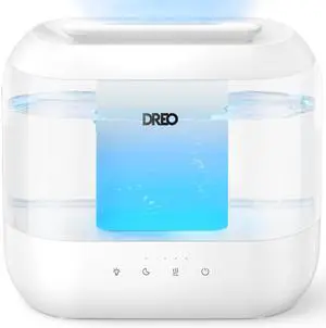 _Mega Brand Humidifiers for Bedroom, 4L Top Fill for Large Room, 36H Runtime, 28 dB Quiet Supersized Cool Mist Air Humidifier for Baby Nursery, Plants, Indoor, Night Light, Easy to Clean & Fill
