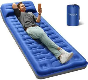 _Mega Brand Sleeping Pad for Camping, 6" Extra-Thick Reinforced Camping Sleeping Pad with Pillows & Built-in Foot Pump, Ultralight Self Inflating Air Mattress Mat for Tent Hiking Essentials Gear