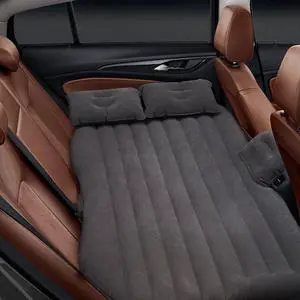 _Mega Brand Car Bed - Camping Mattress for Car - Portable Travel Sleeping Bed Inflatable Mattress - Air Bed for Car Universal SUV Extended Air Couch with Two Air Pillows - Black