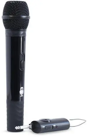 _Mega Brand  Portable Wireless Microphone (Black) - Premium Unidirectional UHF Wireless Mic for Singing, Speeches & Events - Cordless Mic Compatible with Karaoke Machines, PA Systems & More