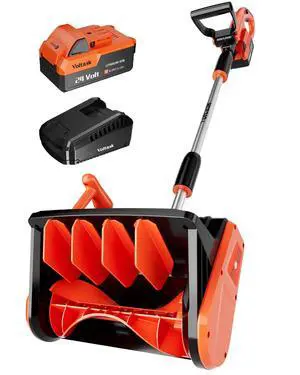 _Mega Brand  Cordless Snow Shovel, 24V | 13-Inch | 4-Ah Cordless Snow Blower, Battery Snow Blower with Directional Plate & Adjustable Front Handle (4-Ah Battery & Quick Charger Included)