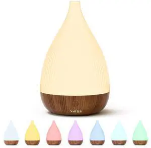 _Mega Brand Ultrasonic Essential Oil Diffuser, Home Fragrance Aroma Diffuser with Auto Shut-Off, 8-Color Night Light & Ultra-Quiet Operation, BPA-Free Portable Aromatherapy Humidifier for Home (Dark)