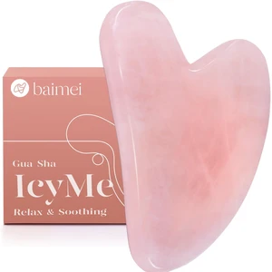 IcyMe Natural Rose Quartz Gua Sha Facial Sculpt Massage Tool-Pink | Guasha Tool for Face with Smooth Cool Texture & Ergonomic Design Sculpt, Lift & Relieve Tension, Ideal Spa Gifts for Women IcyMe Natural Rose Quartz Gua Sha Facial Sculpt Massage Tool-Pink | Guasha Tool for Face with Smooth Cool Texture & Ergonomic Design Sculpt, Lift & Relieve Tension, Ideal Spa Gifts for Women