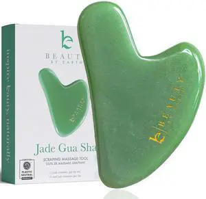 _Mega Brand  Jade Gua Sha - Smoothes Fine Lines & Wrinkles, Face Sculpting Tool for Face Massage, Jaw Massager, Facial Massage Tools, Small Gifts for for Women and Teenage Girls