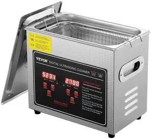 _Mega Brand Ultrasonic Cleaning Machine with Digital Timer & Heater, Professional Jewelry Cleaner, Stainless Steel Heated Cleaning Machine for Glasses Watch Rings Small Parts Circuit Board (3L)